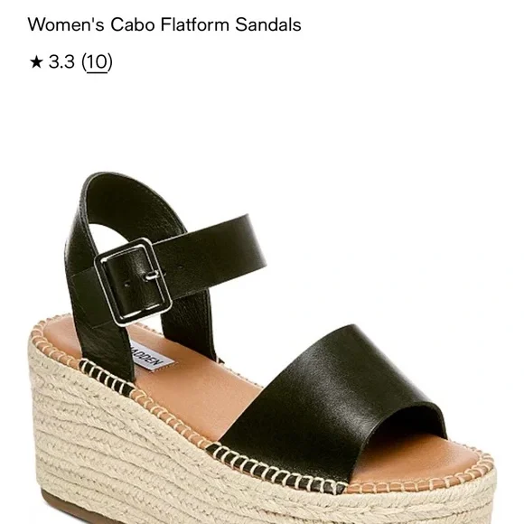 Steve Madden Black Cabo Flatform Sandals - Picture 1 of 6
